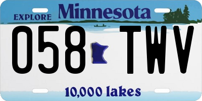 MN license plate 058TWV