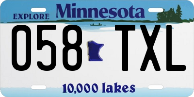 MN license plate 058TXL