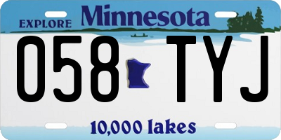 MN license plate 058TYJ