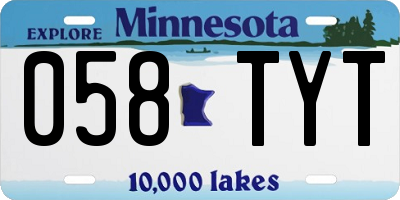 MN license plate 058TYT