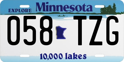 MN license plate 058TZG