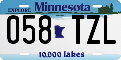 MN license plate 058TZL