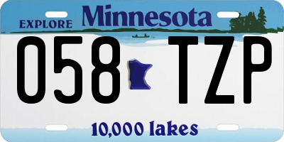 MN license plate 058TZP