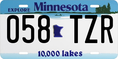 MN license plate 058TZR