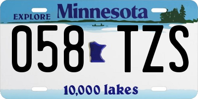 MN license plate 058TZS