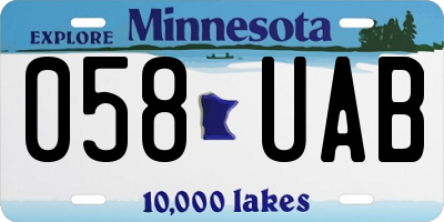 MN license plate 058UAB