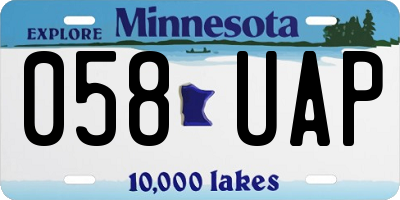 MN license plate 058UAP
