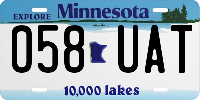 MN license plate 058UAT
