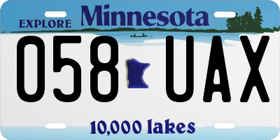 MN license plate 058UAX
