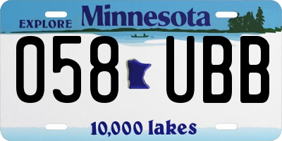 MN license plate 058UBB