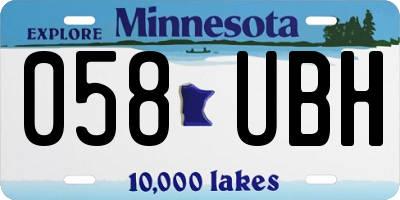 MN license plate 058UBH