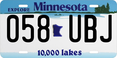 MN license plate 058UBJ