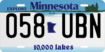 MN license plate 058UBN
