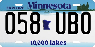 MN license plate 058UBO