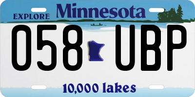 MN license plate 058UBP