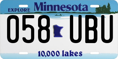 MN license plate 058UBU