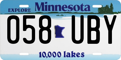 MN license plate 058UBY