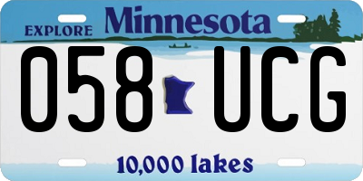 MN license plate 058UCG