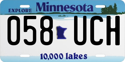 MN license plate 058UCH