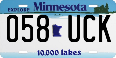 MN license plate 058UCK