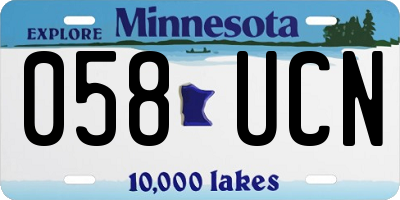 MN license plate 058UCN