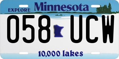 MN license plate 058UCW