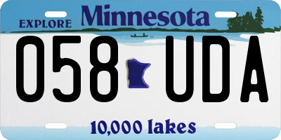 MN license plate 058UDA