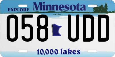 MN license plate 058UDD