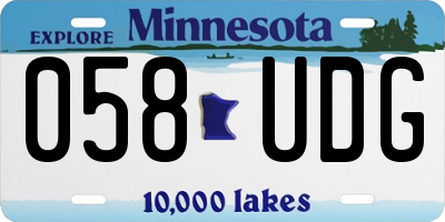 MN license plate 058UDG