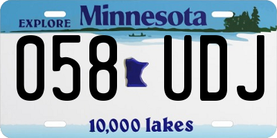 MN license plate 058UDJ