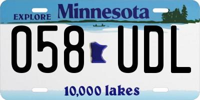 MN license plate 058UDL
