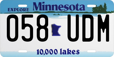 MN license plate 058UDM