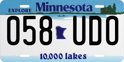 MN license plate 058UDO