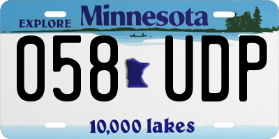 MN license plate 058UDP