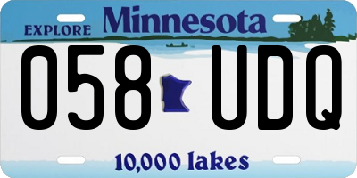 MN license plate 058UDQ