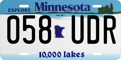 MN license plate 058UDR