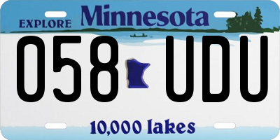 MN license plate 058UDU