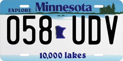 MN license plate 058UDV