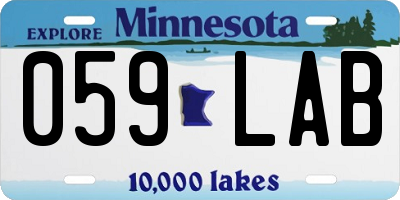 MN license plate 059LAB