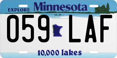 MN license plate 059LAF