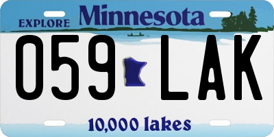 MN license plate 059LAK