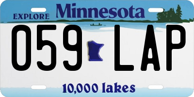 MN license plate 059LAP