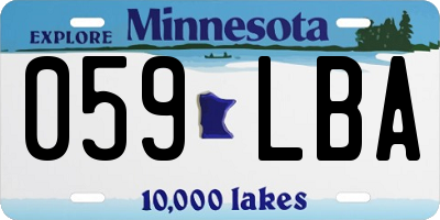 MN license plate 059LBA