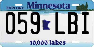 MN license plate 059LBI