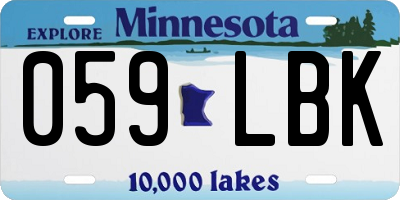 MN license plate 059LBK