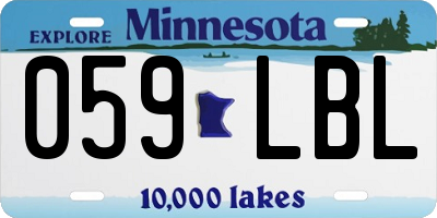 MN license plate 059LBL