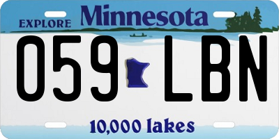 MN license plate 059LBN