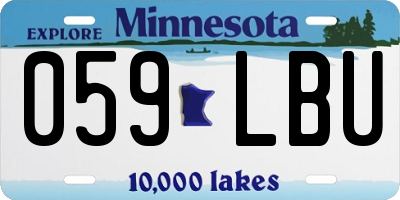 MN license plate 059LBU