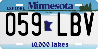 MN license plate 059LBV