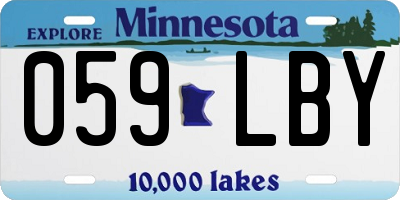 MN license plate 059LBY